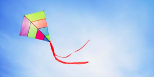 Kite in blue sky