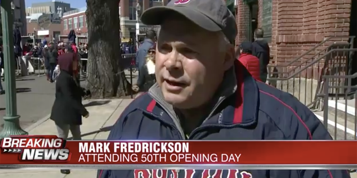 CTP's Fredrickson Makes 50th Straight Red Sox Home Opener CTP's Fredrickson Makes 50th Straight Red Sox Home Opener